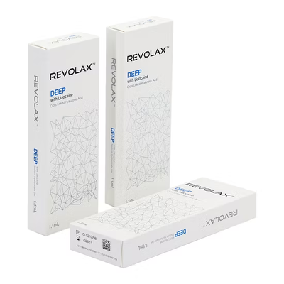 Гладкий и эластичный гель Revolax Fine Deep Sub-Q для инъекций, консистенция геля. Хранить при температуре 2-25°C. Идеально подходит для восстановления объема лица.