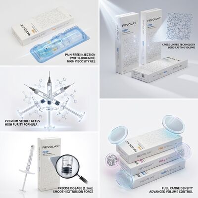 Revolax Fine Glabellar Filler Monophasic Hyaluronic Acid Dermal Filler 1.1ml для коррекции морщины