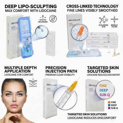Revolax Sub-Q Chin Filler Монофазный скрещенный гиалуроновый кислотный дермальный наполнитель 1,1 мл для увеличения подбородка