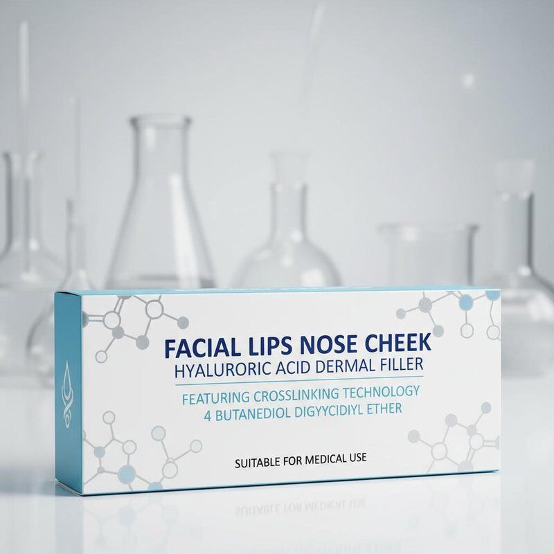 Лицевые губы Нос проверка Гиалуроновая кислота Dermal Filler Featuring CrosslinkingTechnology 4 Бутанидиол Диглицидил Эфир Подходит для медицинских