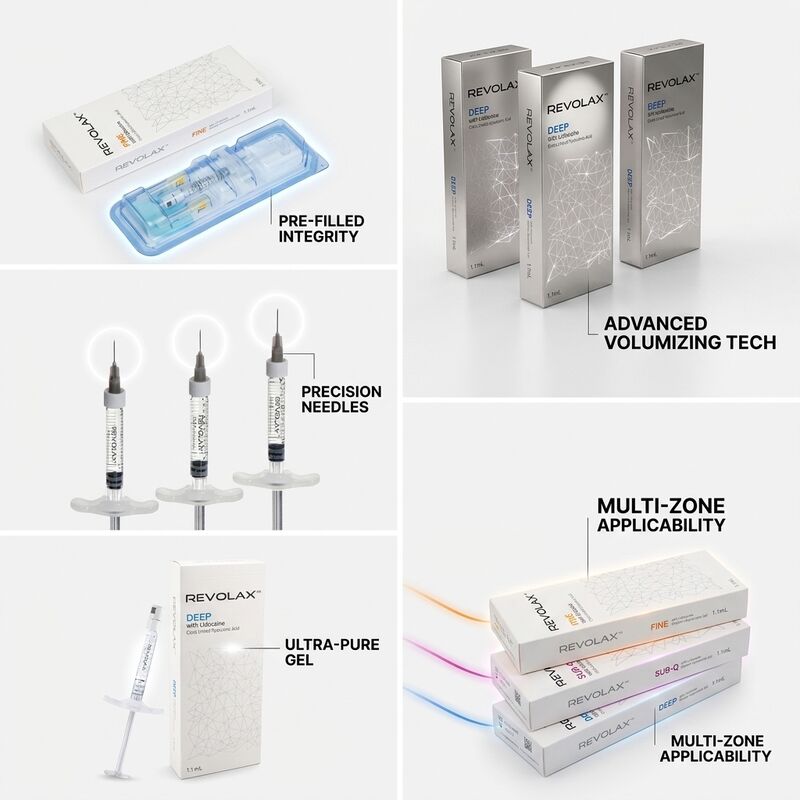 Revolax Fine Glabellar Filler Monophasic Hyaluronic Acid Dermal Filler 1.1ml для коррекции морщины