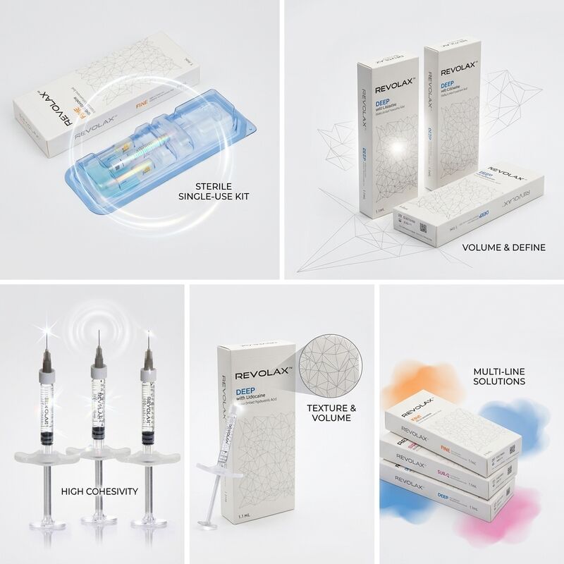 Revolax Fine Dermal Filler Monophasic Hyaluronic Acid Filler 1.1ml для коррекции тонких линий вороньих ног